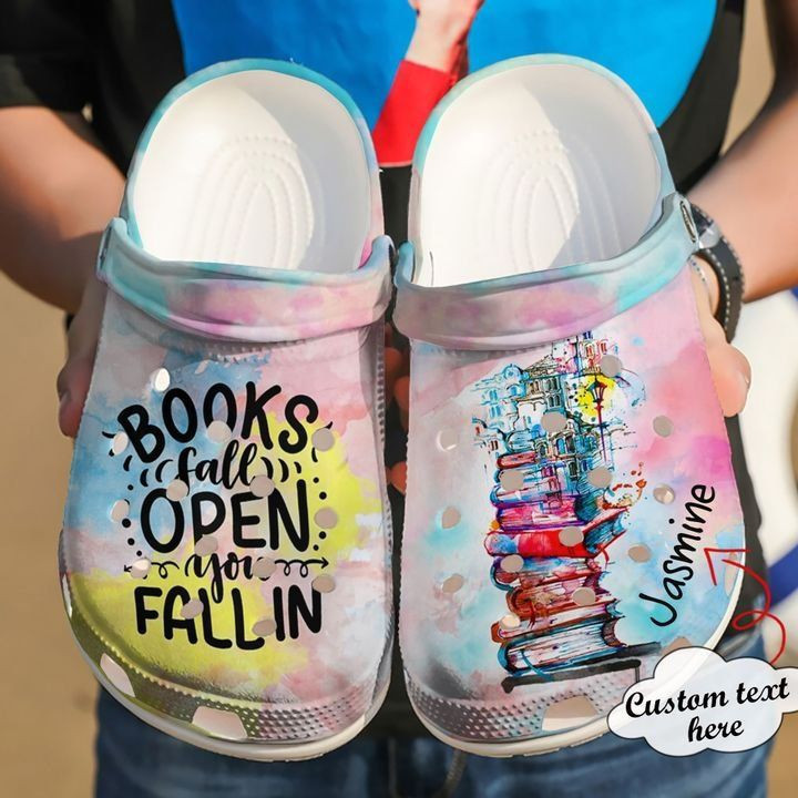 Reading Crocs - Reading Personalized Books Fall Open Clog Shoes For Men And Women