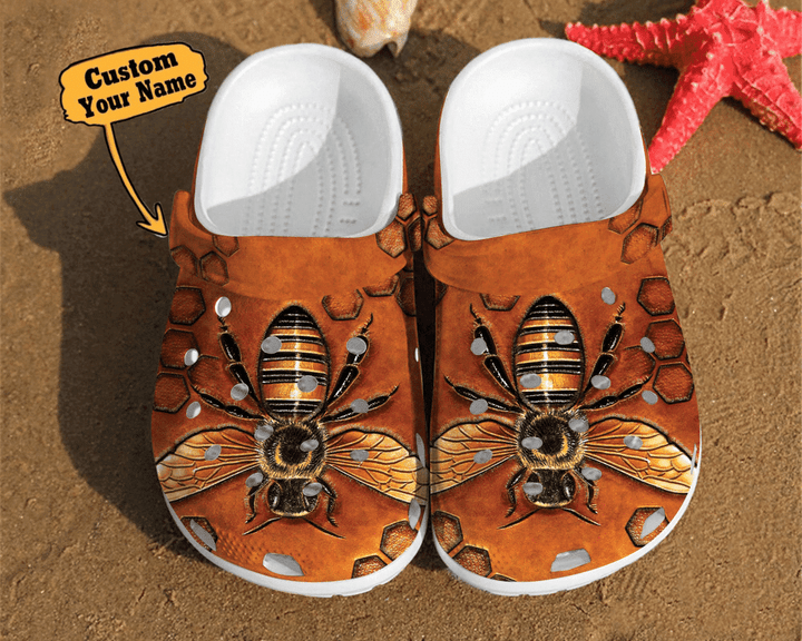 Bee Crocs - Bee Texture Gift For Lovers Hippie Unisex Clog Shoes For Men And Women