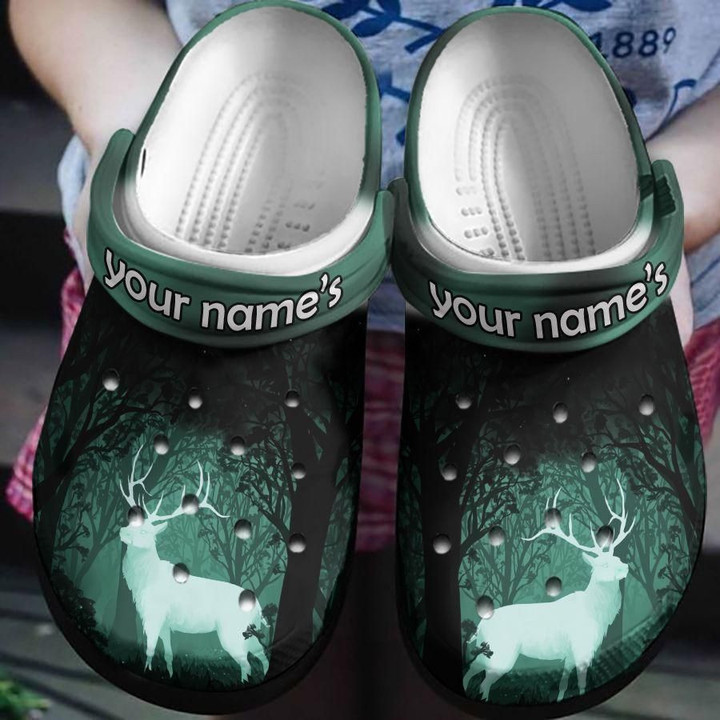 Fantasy Night With Deer Gift For Lover Rubber Crocs Clog Shoes Comfy Footwear