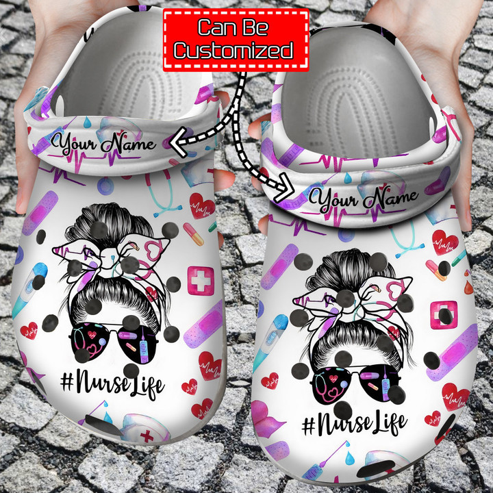 Nurse Crocs - Messy Bun Hair Nurse Life Clog Shoes For Men And Women