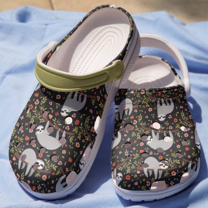 Last Sloth In The World Shoes - Sloth Flower Crocbland Clog Birthday Gift For Woman Girl Mother Daughter Niece Friend
