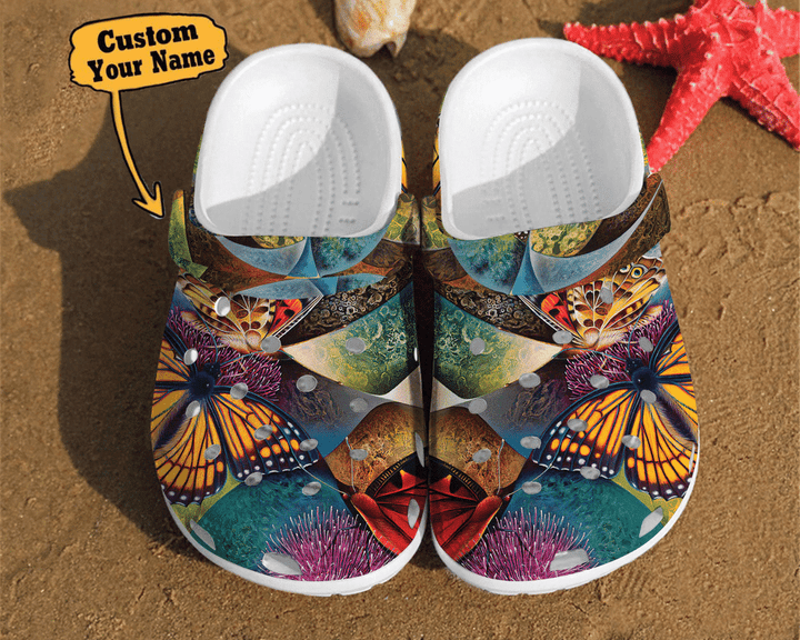Butterfly Crocs - Butterfly Illusion Art Watercolor Unisex Birthday Gifts Clog Shoes For Men And Women