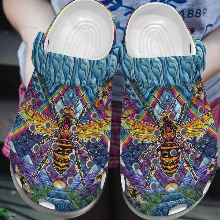 Colorful Bee 12 Gift For Lover Rubber Crocs Clog Shoes Comfy Footwear