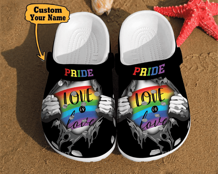Personalized Lgbt Crocs - Lgbt Pride Love Is Rainbow Unisex Birthday Gifts Crocs For Men And Women