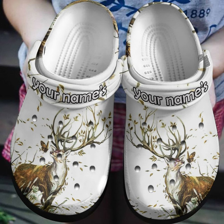 Deer And Butterfly In Autumn Wind Shoes Custom Shoe Birthday Gift For Men Women