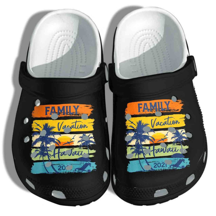 Beach Hawaii Family Vacation Matching Gift For Lover Rubber Crocs Clog Shoes Comfy Footwear