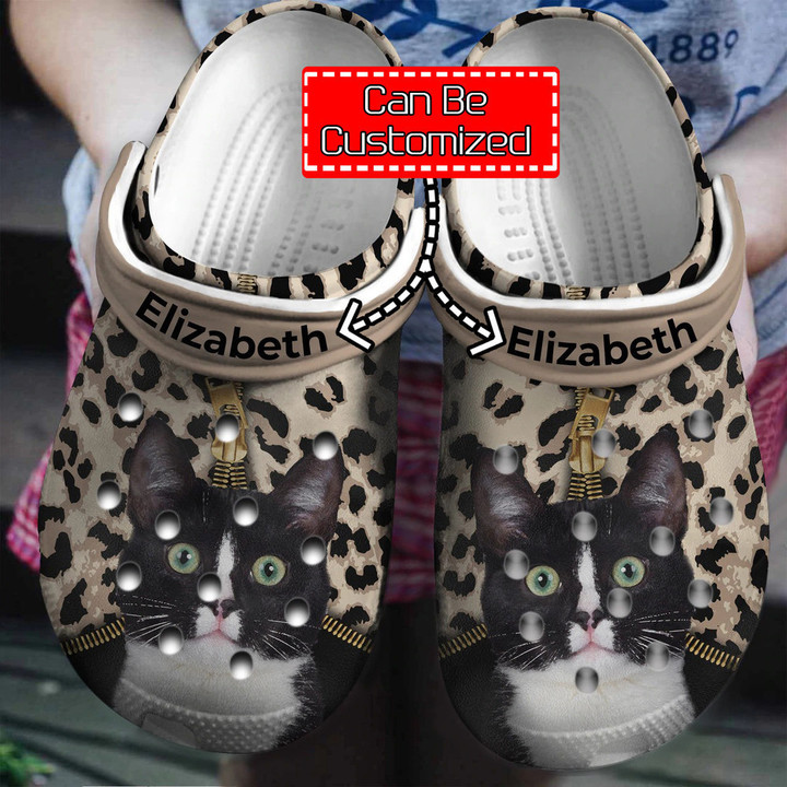 Animal Crocs - Personalized Cat Leopard Pattern Clog Shoes For Men And Women