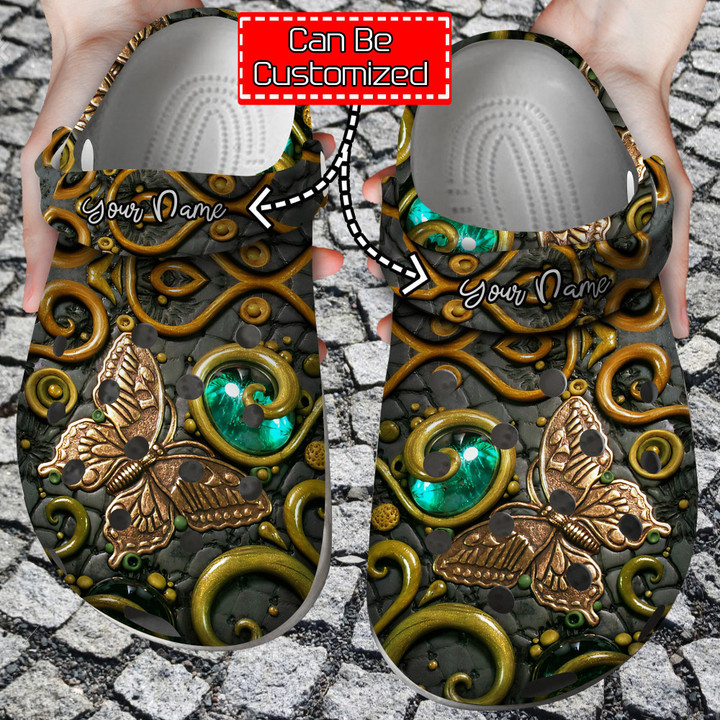 Animal Crocs - Personalized Butterfly Ancient Clog Shoes For Men And Women