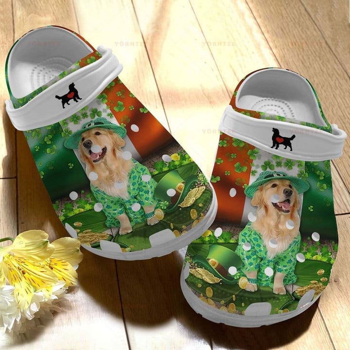 Cute Golden Retriever 5 Gift For Lover Rubber Crocs Clog Shoes Comfy Footwear