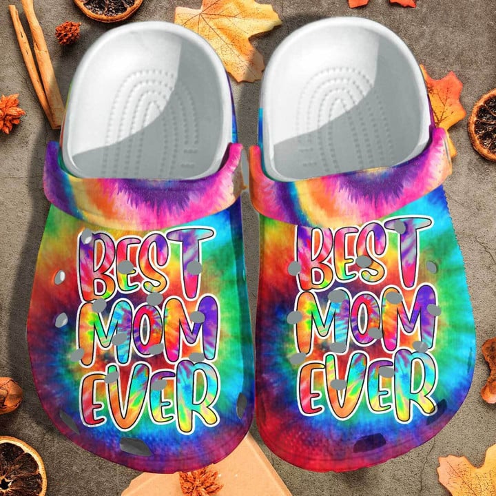 Funny Best Mom Ever Hippie Custom Shoes - Tie Dye Style Outdoor Shoes Birthday Gift For Mother