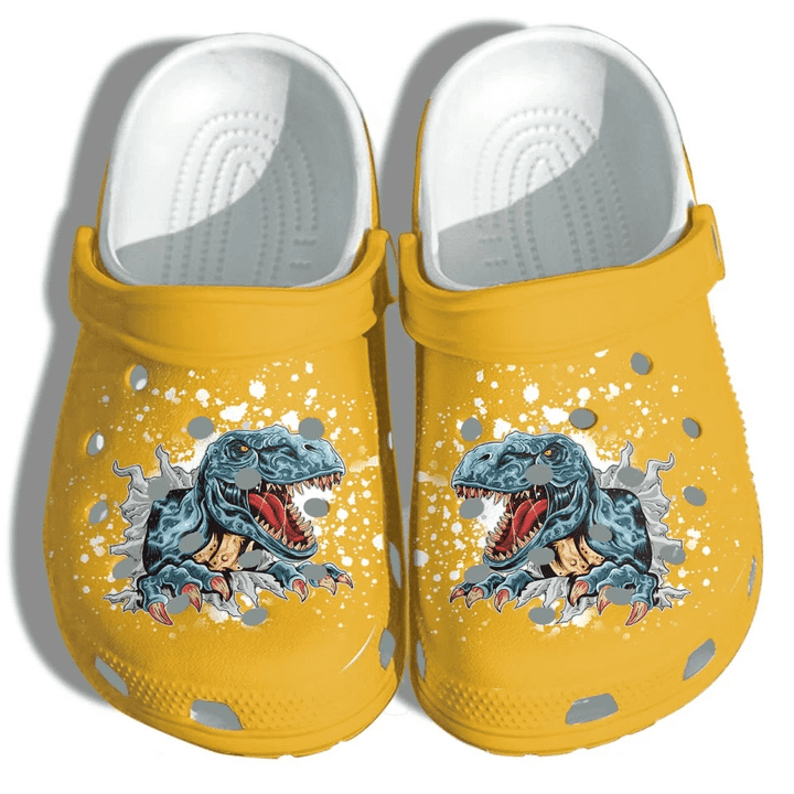 Funny Dinosaur T-Rex Gift For Lover Rubber Crocs Clog Shoes Comfy Footwear