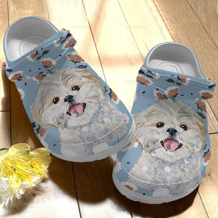 Cute Shih Tzu Cute Dog Gift For Lover Rubber Crocs Clog Shoes Comfy Footwear