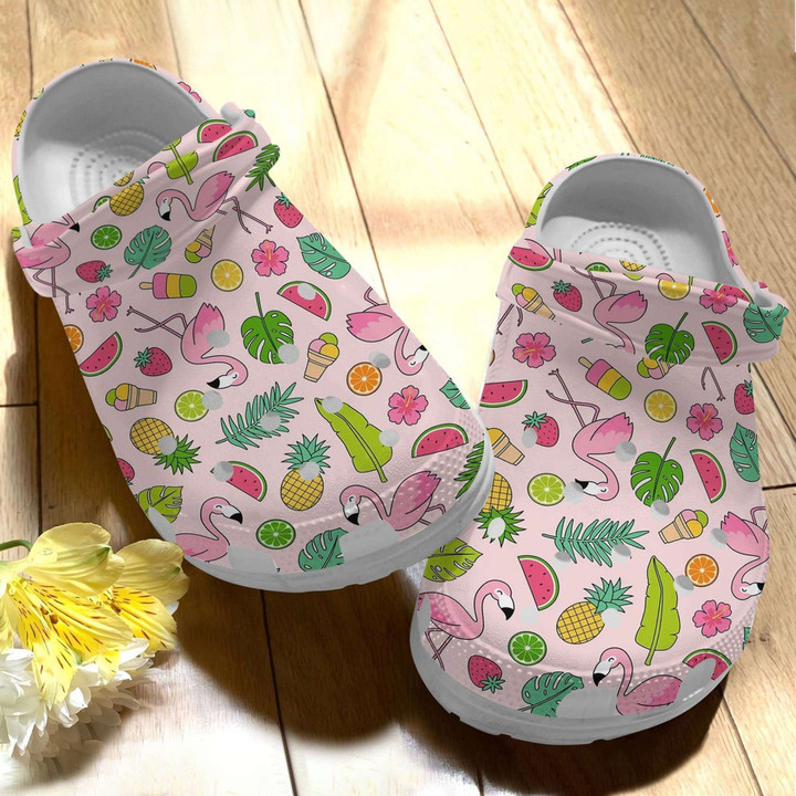 Flamingo Summer Vibes Gift For Lover Rubber Crocs Clog Shoes Comfy Footwear
