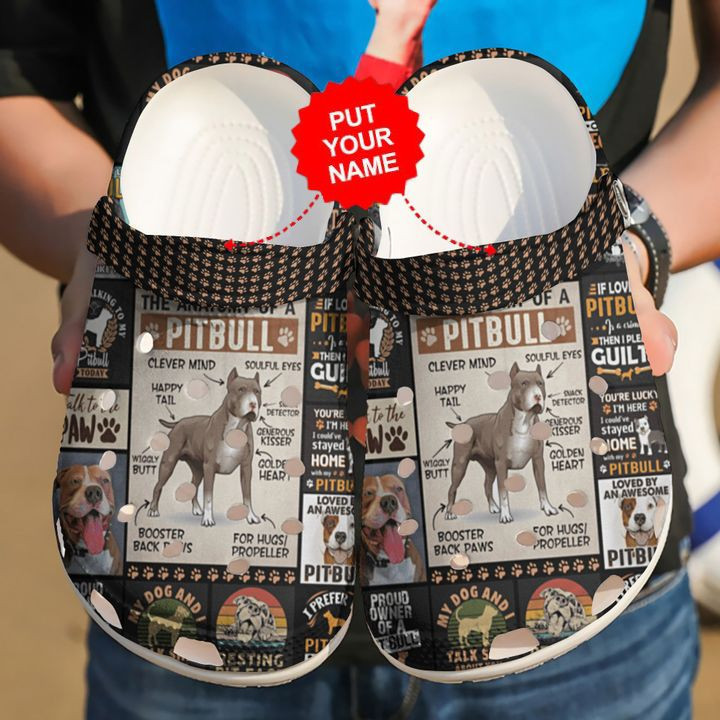 Dog Crocs - Pitbull Anatomy Custom Clog Shoes For Men And Women