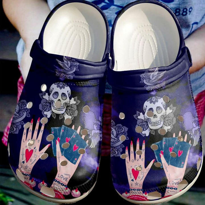 Skull Tattoo 102 Gift For Lover Rubber Crocs Clog Shoes Comfy Footwear