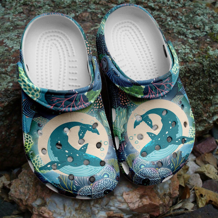 Blue Whale Graphic Gift For Lover Rubber Crocs Clog Shoes Comfy Footwear