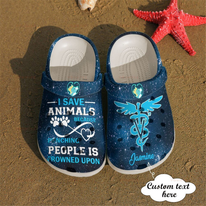 Personalized Vet Techi Save Animals Gift For Lover Rubber Crocs Clog Shoes Comfy Footwear