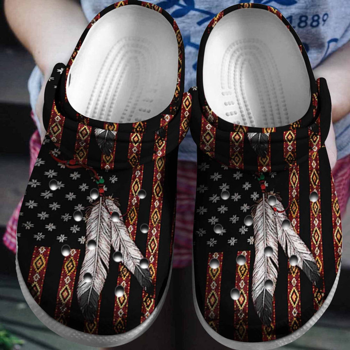 Native Pattern Gift For Lover Rubber Crocs Clog Shoes Comfy Footwear
