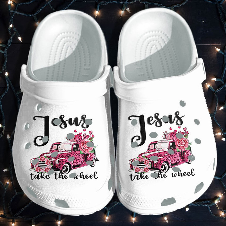 Jesus Faith Custom Shoes - Jesus Take The Wheel Pink Car Outdoor Shoe Gifts For Mothers Day 2022