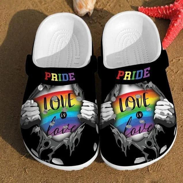 Lgbt Pride Love Is Love Crocs Lgbt Pride Crocs Rainbow Lgbt Crocs Rubber Crocs Clog Shoes Comfy Footwear