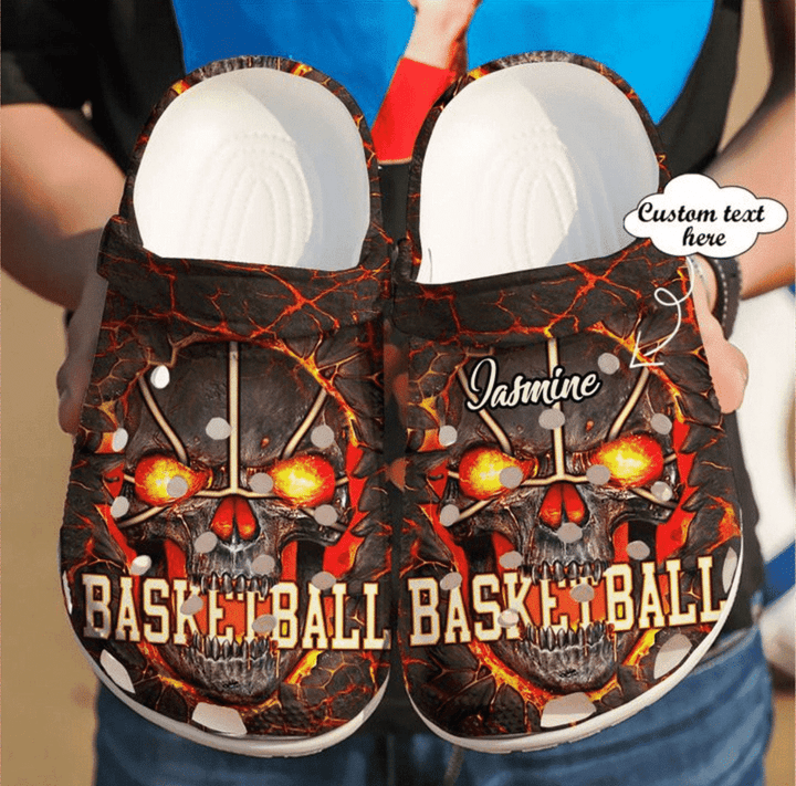 Basketball Crocs - Personalized Skull Clog Shoes For Men And Women