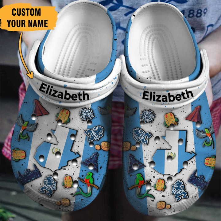Guatemala Flag Symbols Gift For Fan Classic Water Rubber Crocs Clog Shoes Comfy Footwear