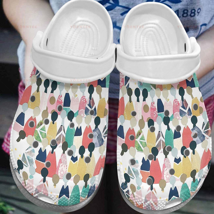 Social Worker Rainbow People Gift For Lover Rubber Crocs Clog Shoes Comfy Footwear