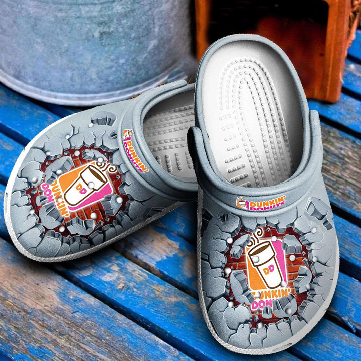 Donkin Donut For Men And Women Gift For Fan Classic Water Rubber Crocs Clog Shoes Comfy Footwear
