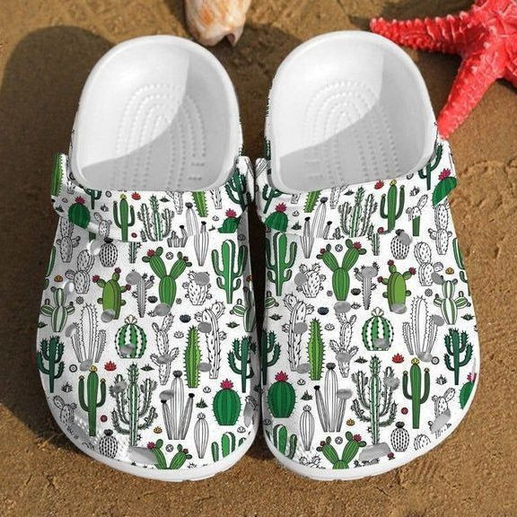 Cactus Pattern Crocs Cactus Crocs Cactus Clog Rubber Crocs Clog Shoes Comfy Footwear