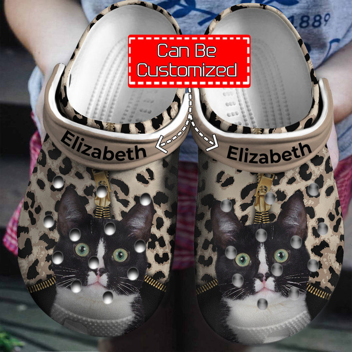 Cat Crocs - Cat Lovers Personalized Clogs Shoes With Leopard Pattern For Men And Women