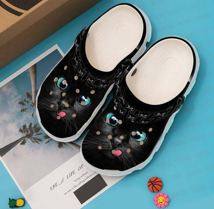 Cute Black Cat Personalized 202 Gift For Lover Rubber Crocs Clog Shoes Comfy Footwear