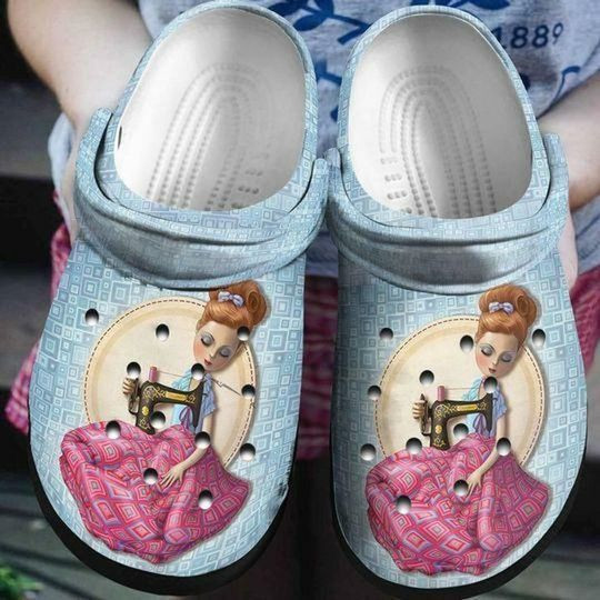 Sewing Lady Gift For Fan Classic Water Rubber Crocs Clog Shoes Comfy Footwear