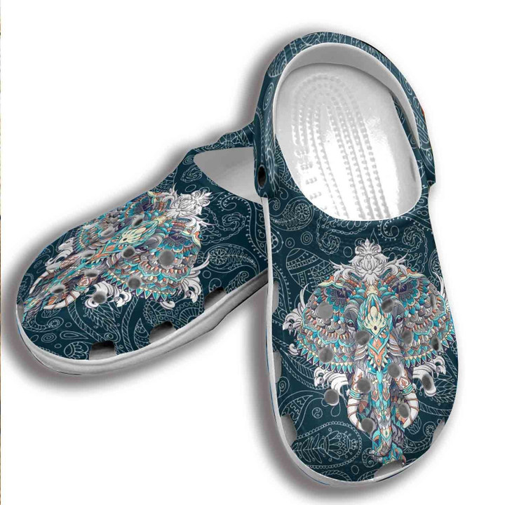 Hippie Art Elephant Croc Shoes Men Women - Drawing Shoes Crocbland Clog Birthday Gifts For Son Daughter