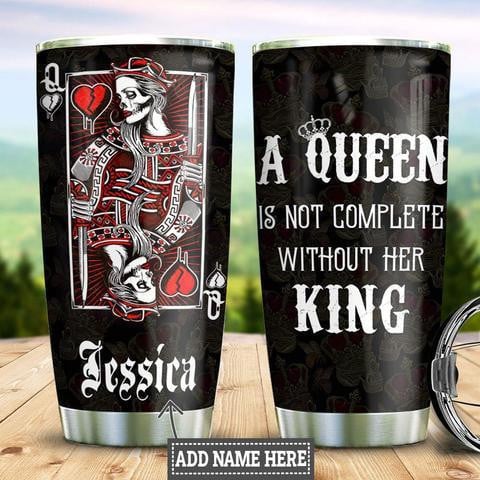 Personalized Skull Queen Stainless Steel Tumbler, Personalized Tumblers, Tumbler Cups, Custom Tumblers