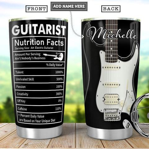Electric Guitar Facts Personalized Stainless Steel Tumbler, Personalized Tumblers, Tumbler Cups, Custom Tumblers