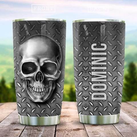 Silver Style Skull Personalized Kd2 Stainless Steel Tumbler, Personalized Tumblers, Tumbler Cups, Custom Tumblers