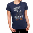 Laurel  Hardy Way Out West Ladies Grey T Shirt