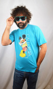 Classic Vintage Mickey Mouse Blue Velva Sheen California Tee Shirt Tshirt