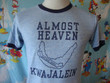 Vintage 80s Kwajalein Atoll Republic of the Marshall Islands Heather Blue Ringer T Shirt S