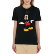 Surprised Mickey Mouse Ladies Black T Shirt