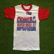 Vintage New England Patriots T Shirt DEADSTOCK 80s T shirt 1985 NFL New With Tags Nwt Tom Brady Superbowl Boston MA Tee Ringer Trench xS  S