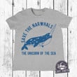 Narwhal Shirt Kids Save The Narwhals T Shirt Unicorn of the Sea Shirt Funny Whale Shirt Unicorn Pun Girls Gift Baby Summer Shirts