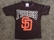 Vtg 80s San Diego Padres T Shirt Brown Boys Kids Youth S Garan 5050 MLB Baseball