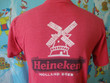 Vintage 80s Heineken Holland Back Print pocket tee red Liquor Beer T Shirt M medium