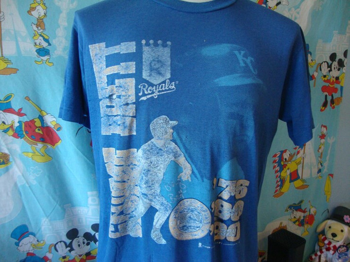 Vintage 90s Kansas City Royals George Brett 1991 MLB Baseball Soft  T Shirt Size L