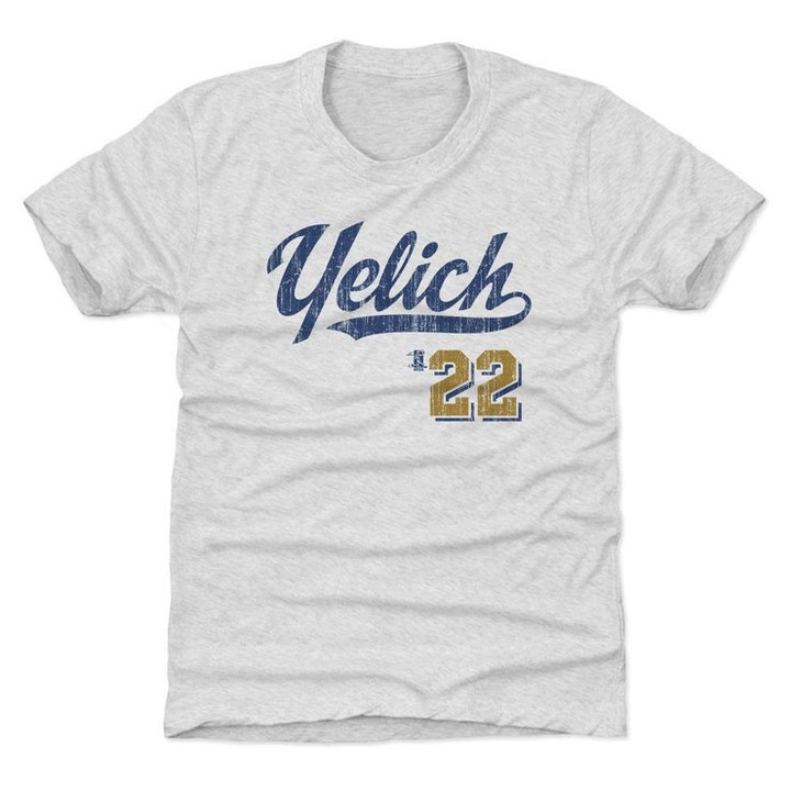 Christian Yelich Kids T Shirt   Milwaukee Baseball Christian Yelich Script B