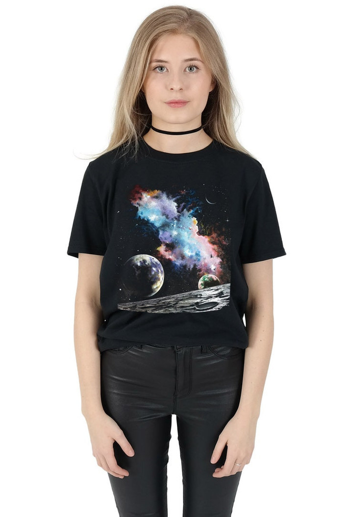 Retro Space Galaxy T shirt Top Shirt Tee Summer Fashion Blogger Vintage Alien Planets Tumblr Grunge