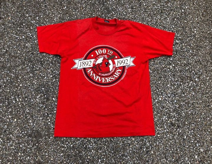 1990s St Louis Cardinals Tee 1990s MLB Cardinals Shirt 1992 St Louis Cardinals 100th Anniversary Vintage T shirt