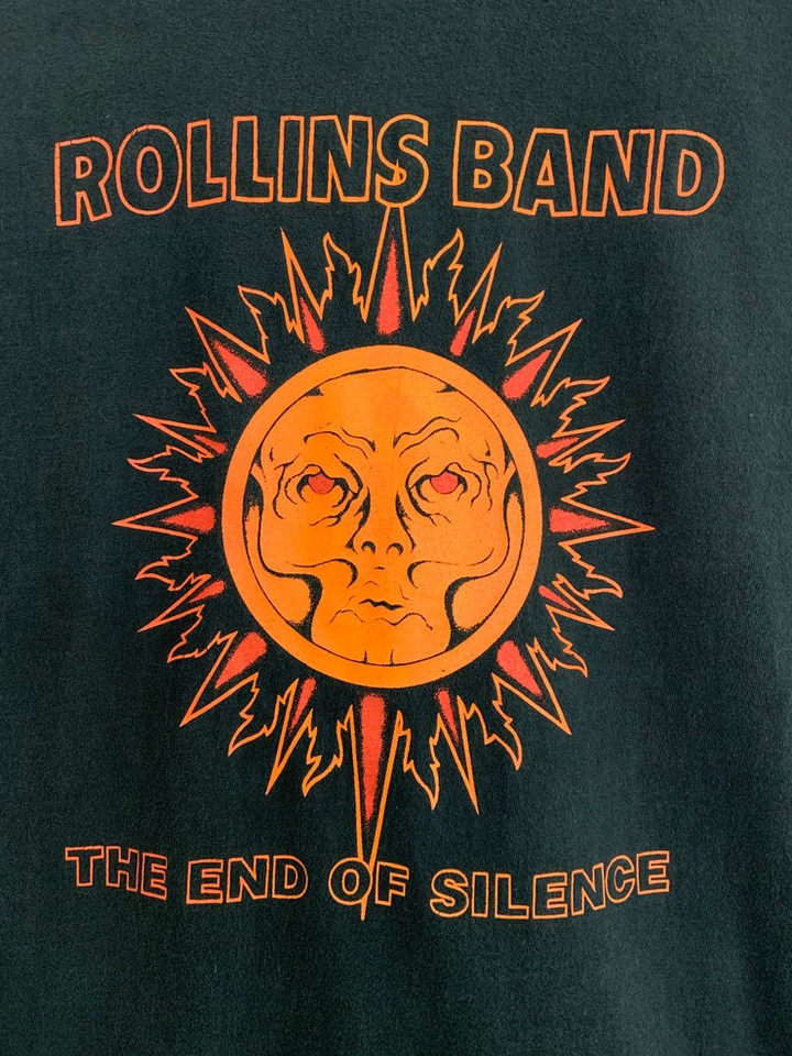 vintage 1990s ROLLINS band end of SILENCE promo t shirt black flag hardcore punk tee  henry tattoo get in the van
