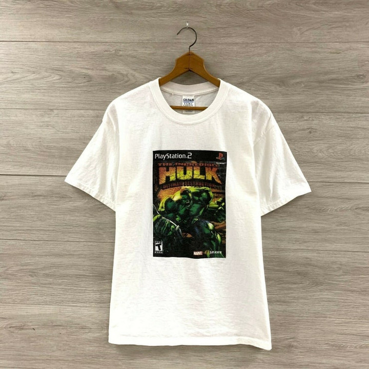 Incredible Hulk Ultimate Destruction Play Station Marvel Video Game T Shirt Sz L